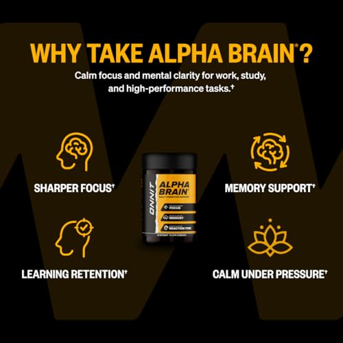 Alpha Brain Nootropic Brain Supplement for Focus & Memory (90 Count)