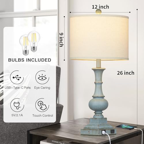 26" Farmhouse Table Lamps Set of 2 (2 Count)