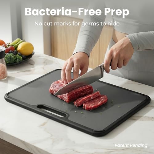 Plastic Cutting Board Set with Holder (3 Count)