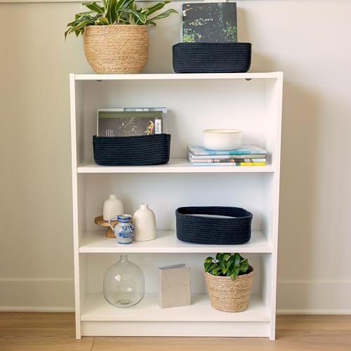 11.8"x8"x4.5” Rectangle Storage Baskets for Shelves 3 Pack (3 Count)