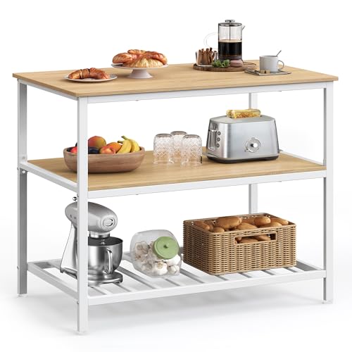 Kitchen Island with 3 Shelves