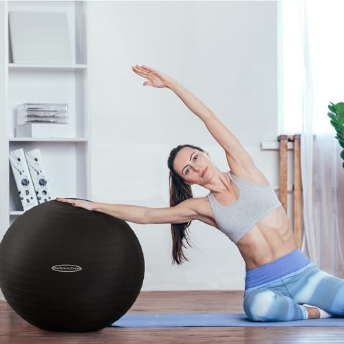 Anti Burst and Slip Resistant Exercise Ball Yoga Ball Fitness Ball Birthing Ball with Quick Pump