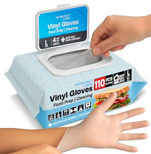 110 Pack Clear Vinyl Gloves (110 Count)