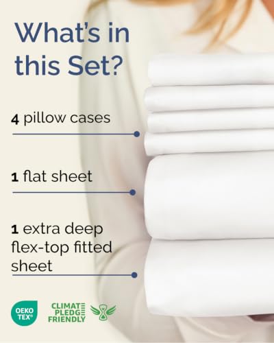 Extra Deep Flex Top Split Head King Sheet Set