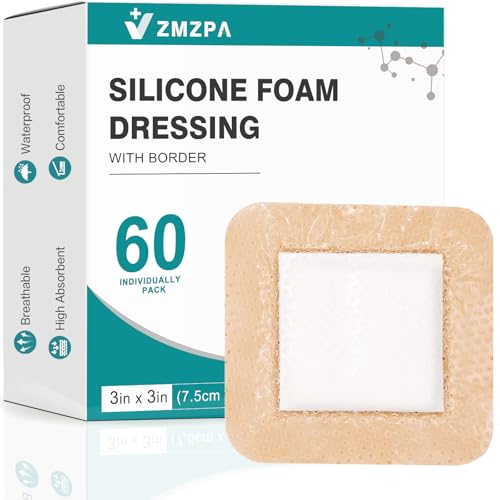 Silicone Foam Dressing 3x3 Gentle Border (60 Count)