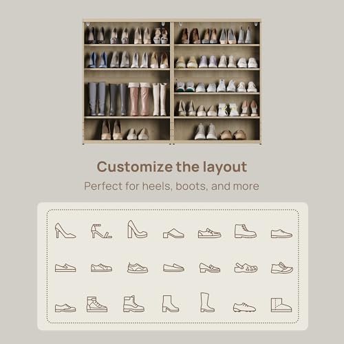 31.2" Wide Rattan Shoe Storage Cabinet for Entryway with 2 Doors