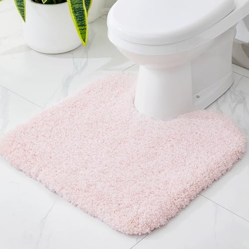 Toilet Rug 22x24 Non Slip Fluffy Toilet Floor Mat U Shaped Washable Bathroom Contour Rug for Toilet Absorbent Thick Toilet Carpet