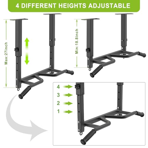 24" Height Adjustable Pull Up Bar Ceiling Mount Chin Up Bar