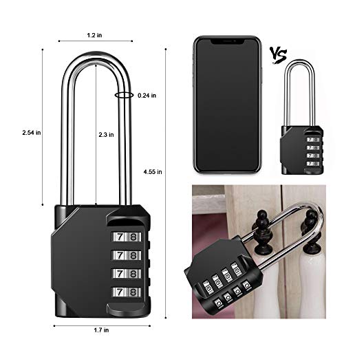 2 Pack disecu 2.6 Inch Long Shackle Combination Lock (2 Count)
