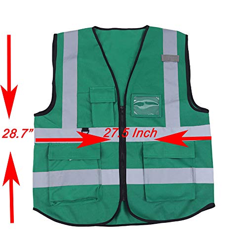 High Visibility Reflective Safety Vest with Multi Pockets 10 Pack Bulk