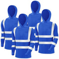 4 Pcs Reflective Safety T Shirt High Visibility Work Shirts with Hood Sun Protection Construction (4 Count)