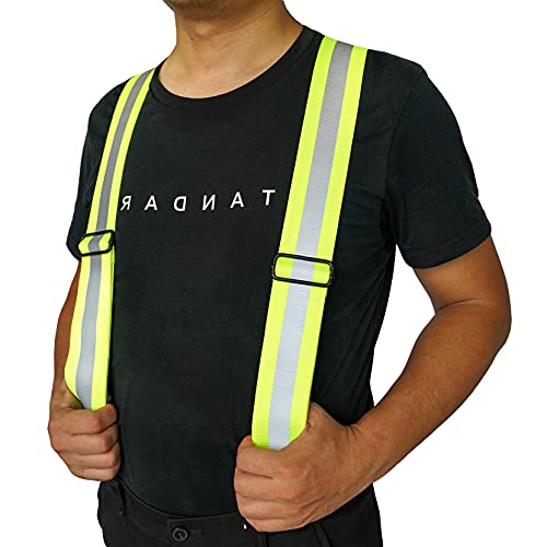 Hi Vis Safety Suspenders Reflective Safety Tool Belt Suspender for Men Heavy duty big and tall