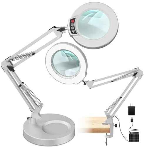 12X Magnifying Glass with Light and Stand