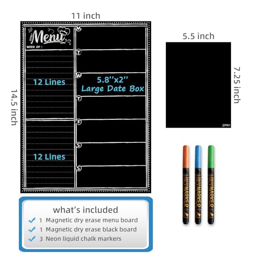 Magnetic Dry Erase Menu Blackboard for Fridge (4 Count)