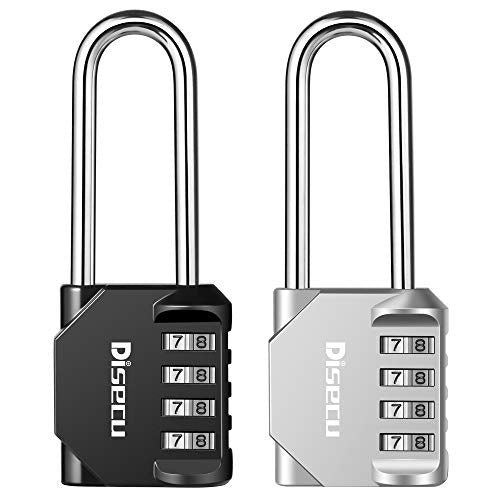 2 Pack disecu 2.6 Inch Long Shackle Combination Lock (2 Count)