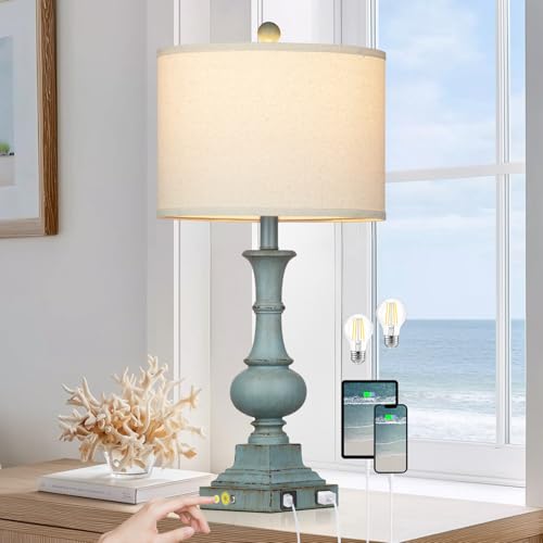 26" Tall Coastal Farmhouse Lamp for Living Room (2 Count)