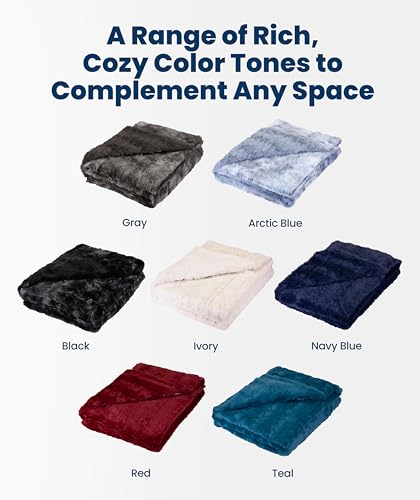 Soft & Comfortable Gray Faux Fur Throw Blanket for Couch