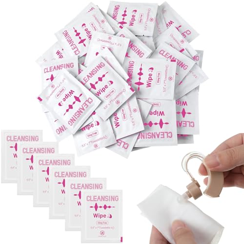 200 Count Hearing Aid Wipes Cleaning Towelettes Individually Wrapped Phone Cleaning Wipes Laptop Cleaner Wipes for Earwax Sweat Removal from Earbuds Earmold Earplugs in Ear Monitors