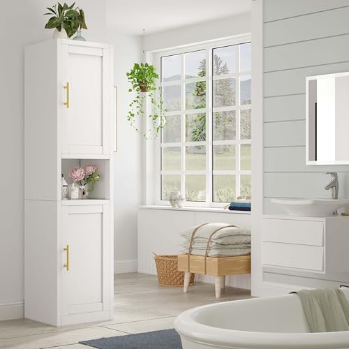 67" Tall Narrow Bathroom Cabinet