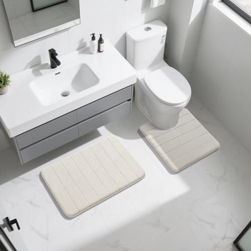 Memory Foam Bath Mat Set 2 Piece