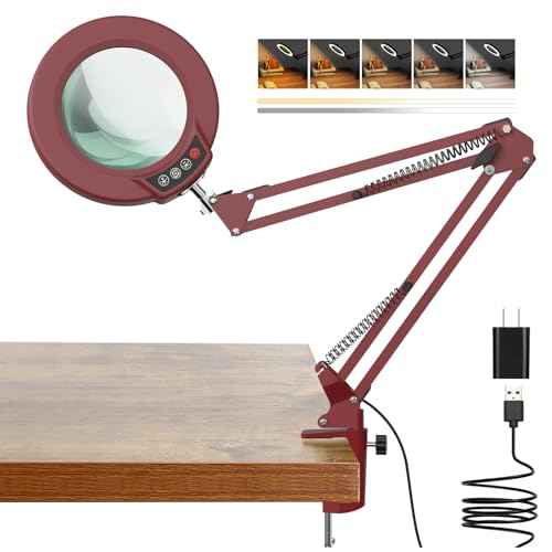 10X Magnifying Glass with Light and Clamp
