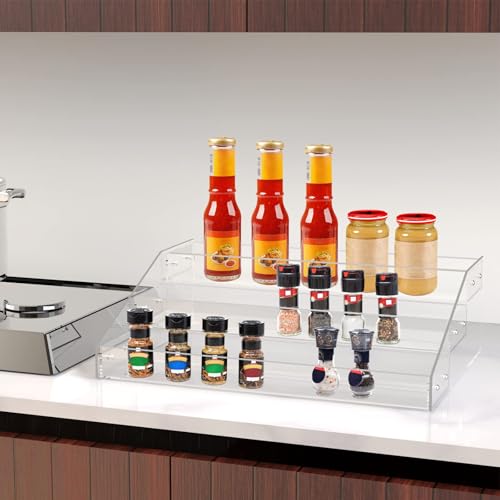 Wide Clear Acrylic Spice Rack for Countertops