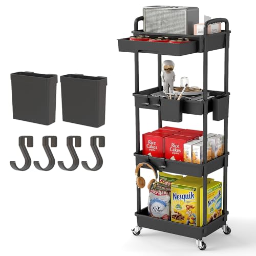 4 Tier Rolling Utility Cart with Drawer