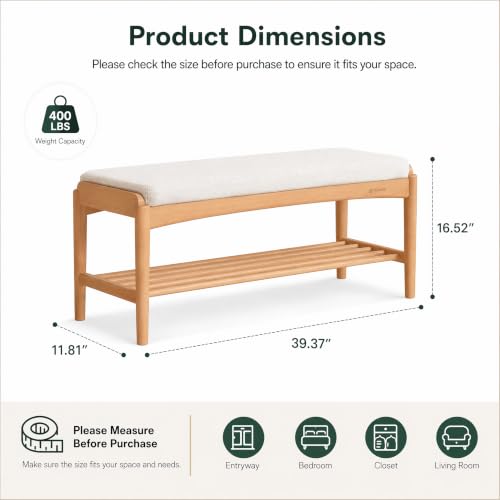 Solid Wood Shoe Bench