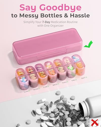 Weekly Pill Organizer 2 Times a Day