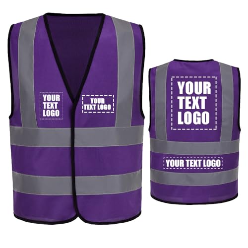 Logo Print 6XL 7XL 8XL big and tall Purple High Visibility Vest
