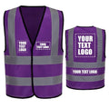 Logo Print 6XL 7XL 8XL big and tall Purple High Visibility Vest