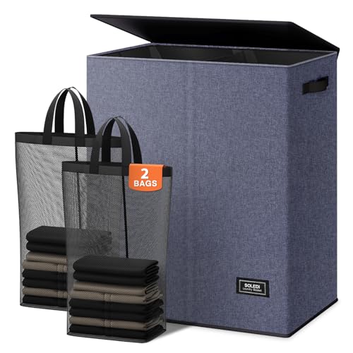 Large Double Laundry Hamper with Lid