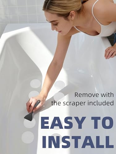 12PCS Round Non Slip Bathtub Stickers with Scraper
