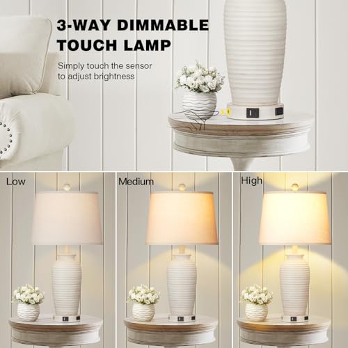 24.3" Farmhouse Jar Table Lamps Set of 2 (2 Count)