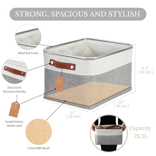 Storage Bins Large Fabric Storage Baskets for Shelves 3 Pack (3 Count)