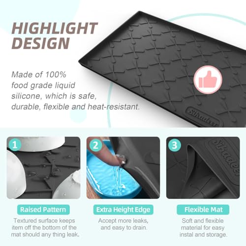 Waterproof Under Sink Mat Silicone 28"x19"