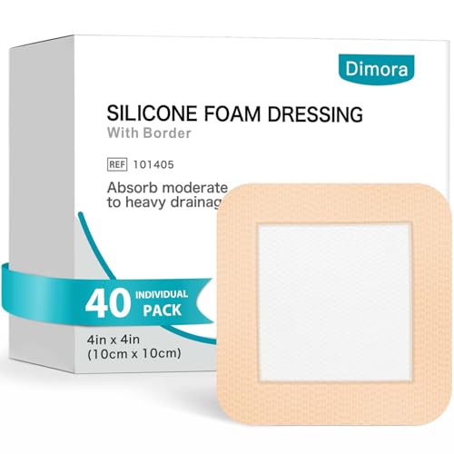 Silicone Foam Dressing with Border 40 Pack (40 Count)
