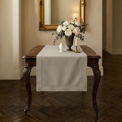 Signature Linen™ by D'Moksha Natural Table Runner 48 Inches