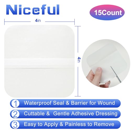 Large Hydrocolloid Bandages 4''x4'' (15 Count)