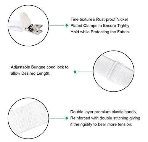 4Pcs Adjustable Bed Sheet Straps Clips