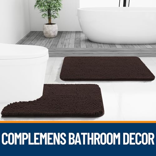 Chenille Bathroom Rugs Mats Sets 2 Piece (5 Count)