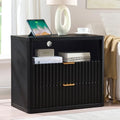 31" Wide Fluted Nightstand with Charging Station