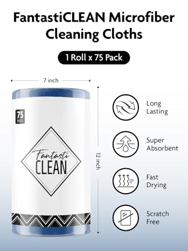 Microfiber Cleaning Cloth Roll (75 Count)