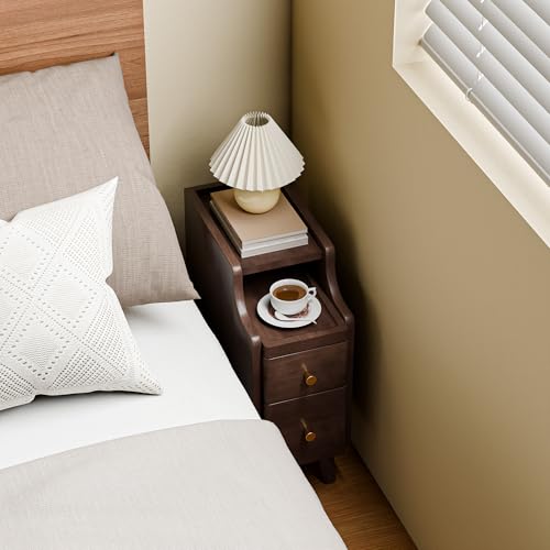 Narrow Nightstand with Drawers Set 2 (2 Count)