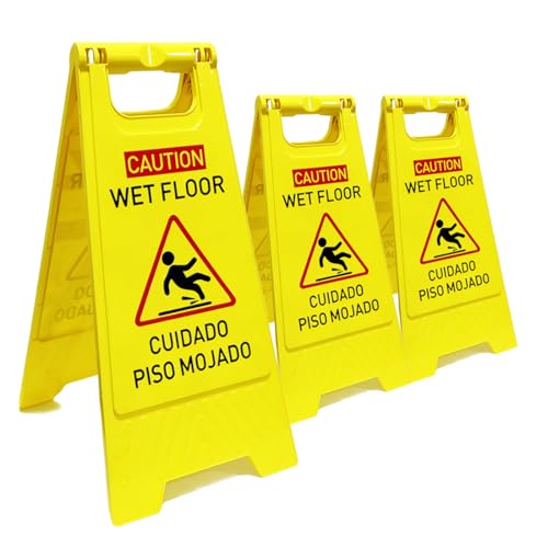 3 Pack Caution wet floor sign (3 Count)