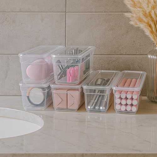 6 Pack Long Storage Bins with Lids