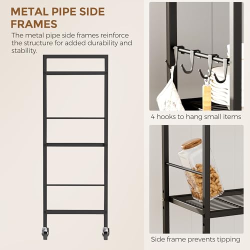 3 Tier Metal Storage Rack with Industrial Wheels