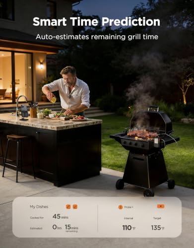 Bluetooth Meat Thermometer Digital with App Alerts and Timer Mode (2 Count)