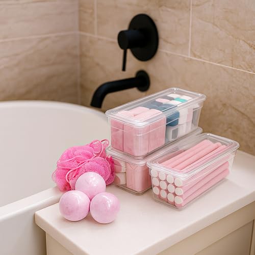 6 Pack Long Storage Bins with Lids