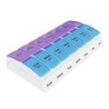 Weekly (7-Day) AM/PM Pill Organizer, Small Case, Blue/Purple